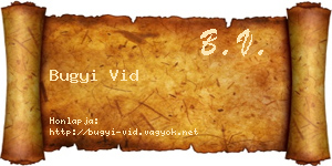 Bugyi Vid névjegykártya