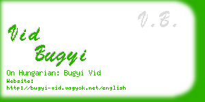 vid bugyi business card